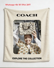 Coach Floral Handbag Print Flannel Fleece Throw Blanket C079